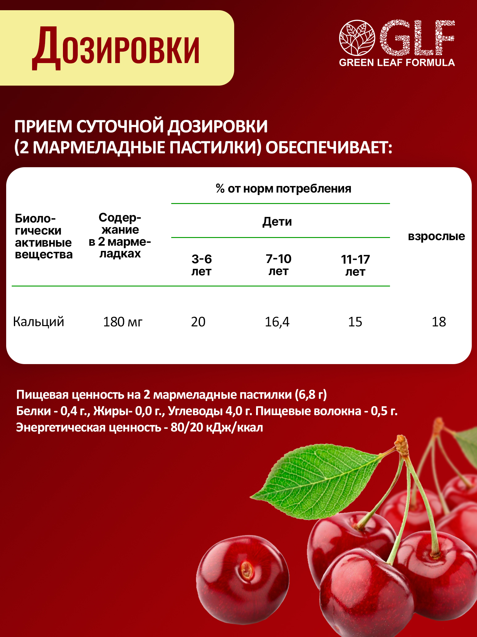 Кальций детский Green Leaf Formula Мишки мармеладный вкус вишни - фото 7
