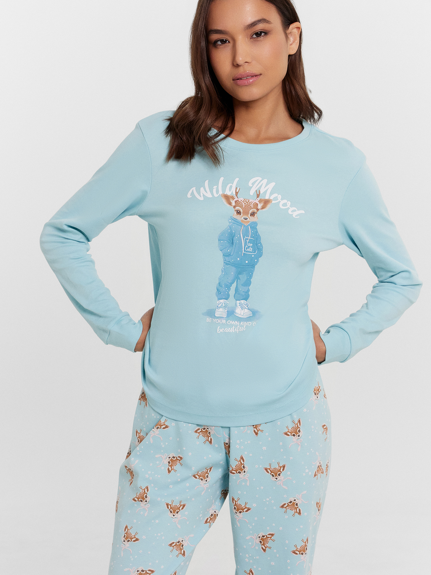 Пижама Mark Formelle (Марк Формэль) 592514/тихая вода + оленята с бантиками - фото 5