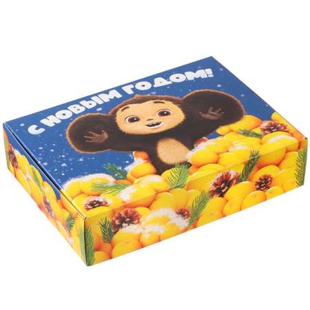 Коробка подарочная Чебурашка \"С Новым Годом!\", 21 х 15 х 5 см