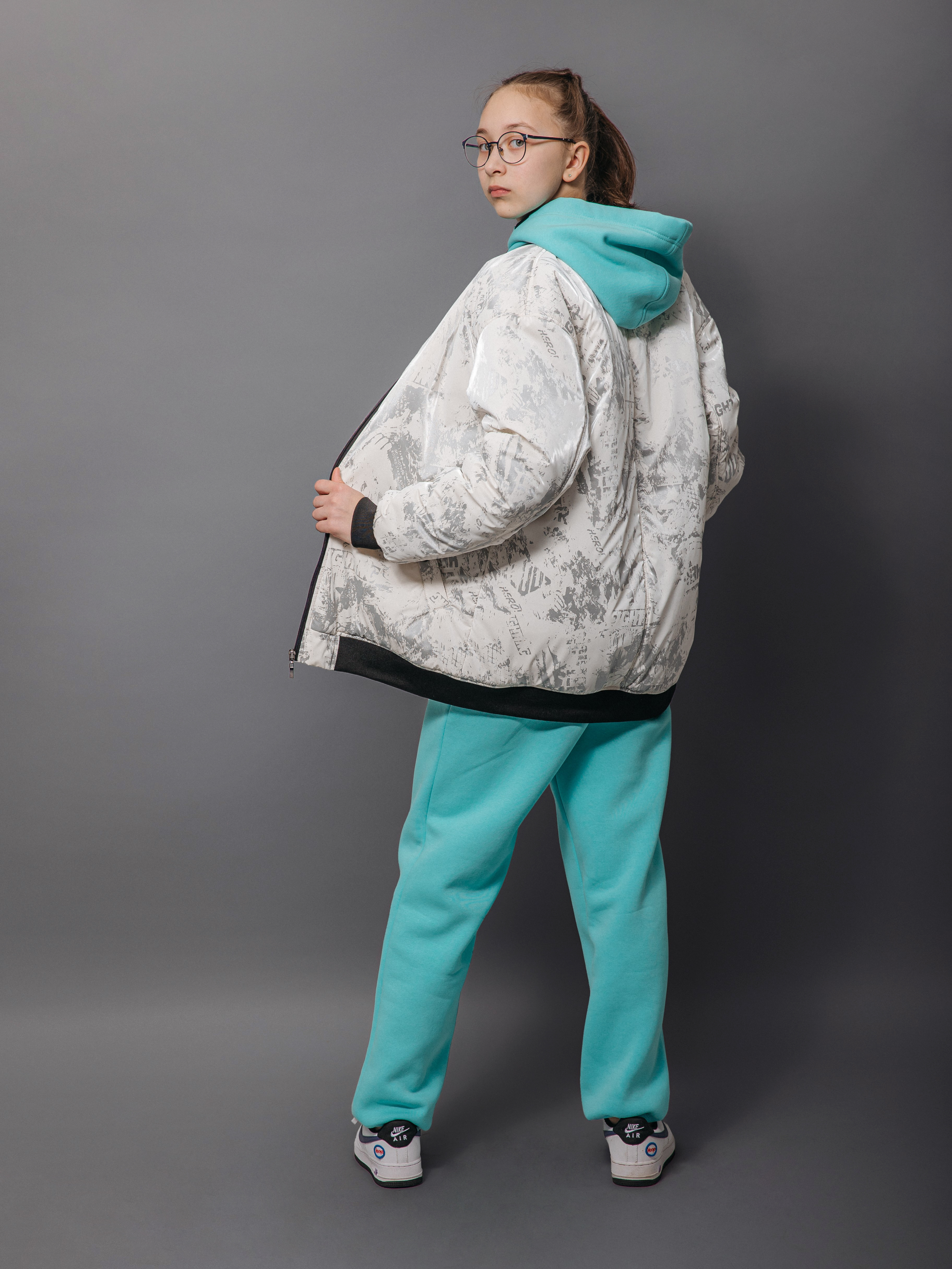 Бомбер Аврора 1043-Д/белый-принт - фото 6