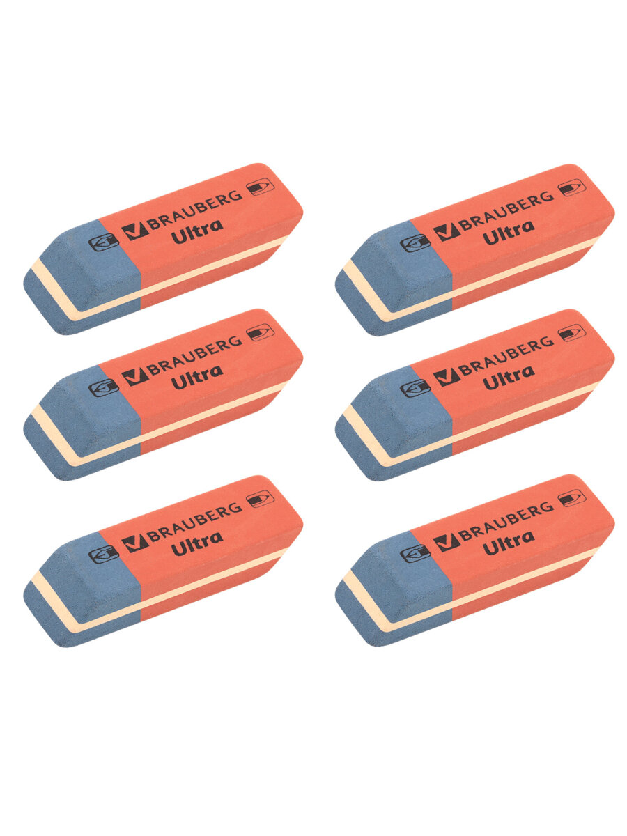 Ластик Brauberg 6 шт. - фото 8