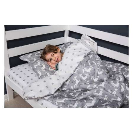 Пододеяльник на молнии ВОМБАТИК Classic Collection Единорожки ткань бязь 215х148 см