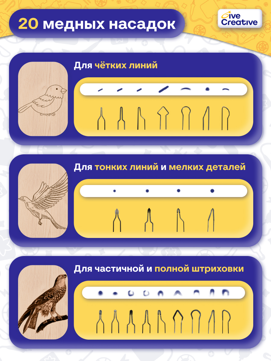 Набор для творчества Give Creative и для выжигания, большой - фото 4