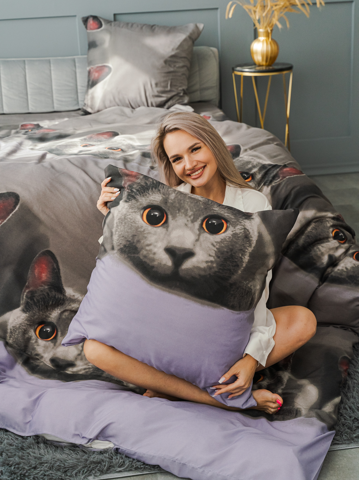 Комплект постельного белья PAVLine Котик двуспальный - фото 18