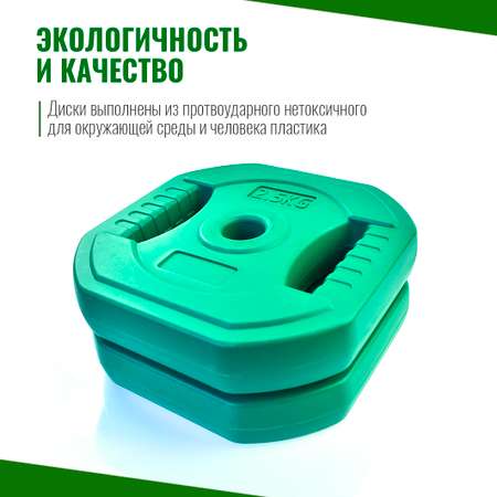 Диски для грифа 2,5 кг х 2 шт набор, блины пластиковые