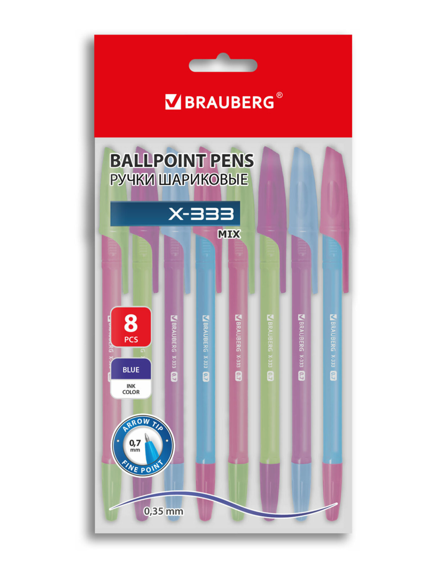 Ручка шариковая Brauberg 8 шт. - фото 2