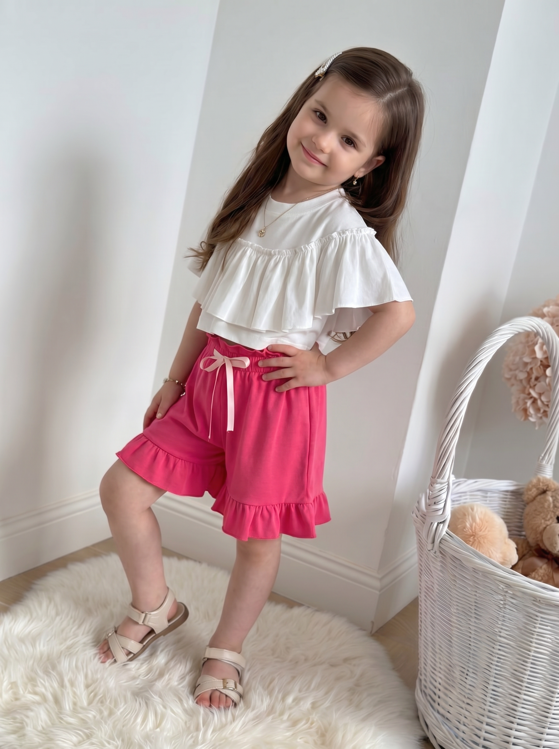Костюм Artcher kids Костюм003Бело-розовый_с_шортами - фото 7