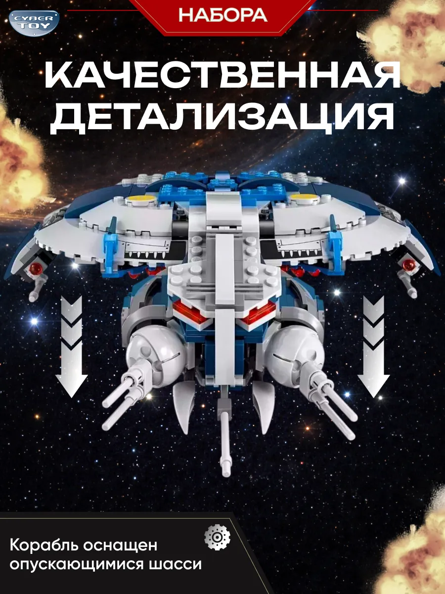 Конструктор CyberToy Истребитель Star Wars Дроид 399 дет. - фото 1
