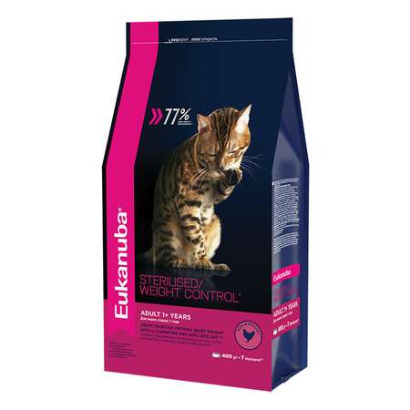 Корм сухой для кошек Eukanuba Cat 1.5кг птица с избыточным весом и стерилизованных