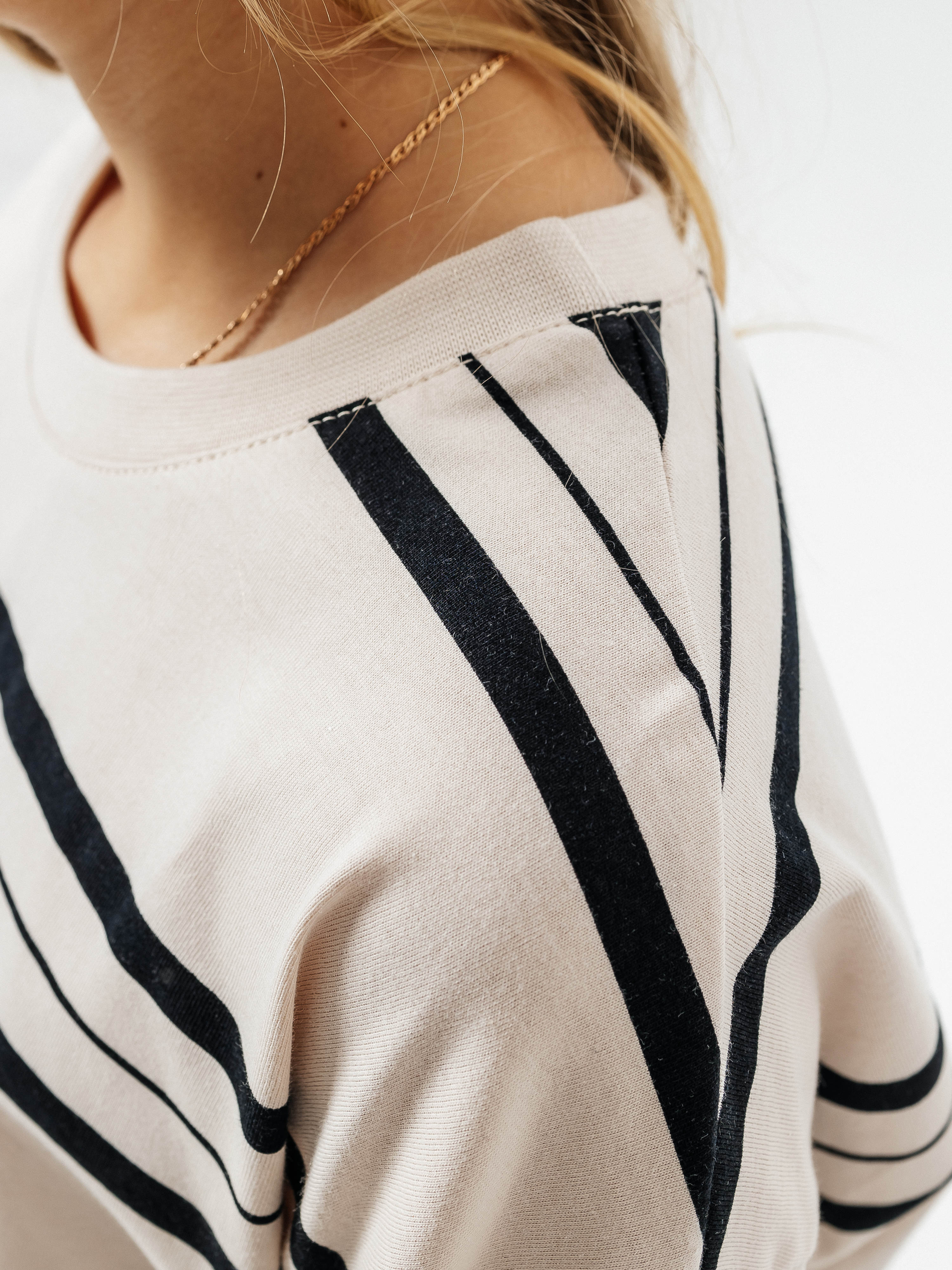 Лонгслив Селтекс Ю_ДК62 бежевый/черный полоса - фото 9