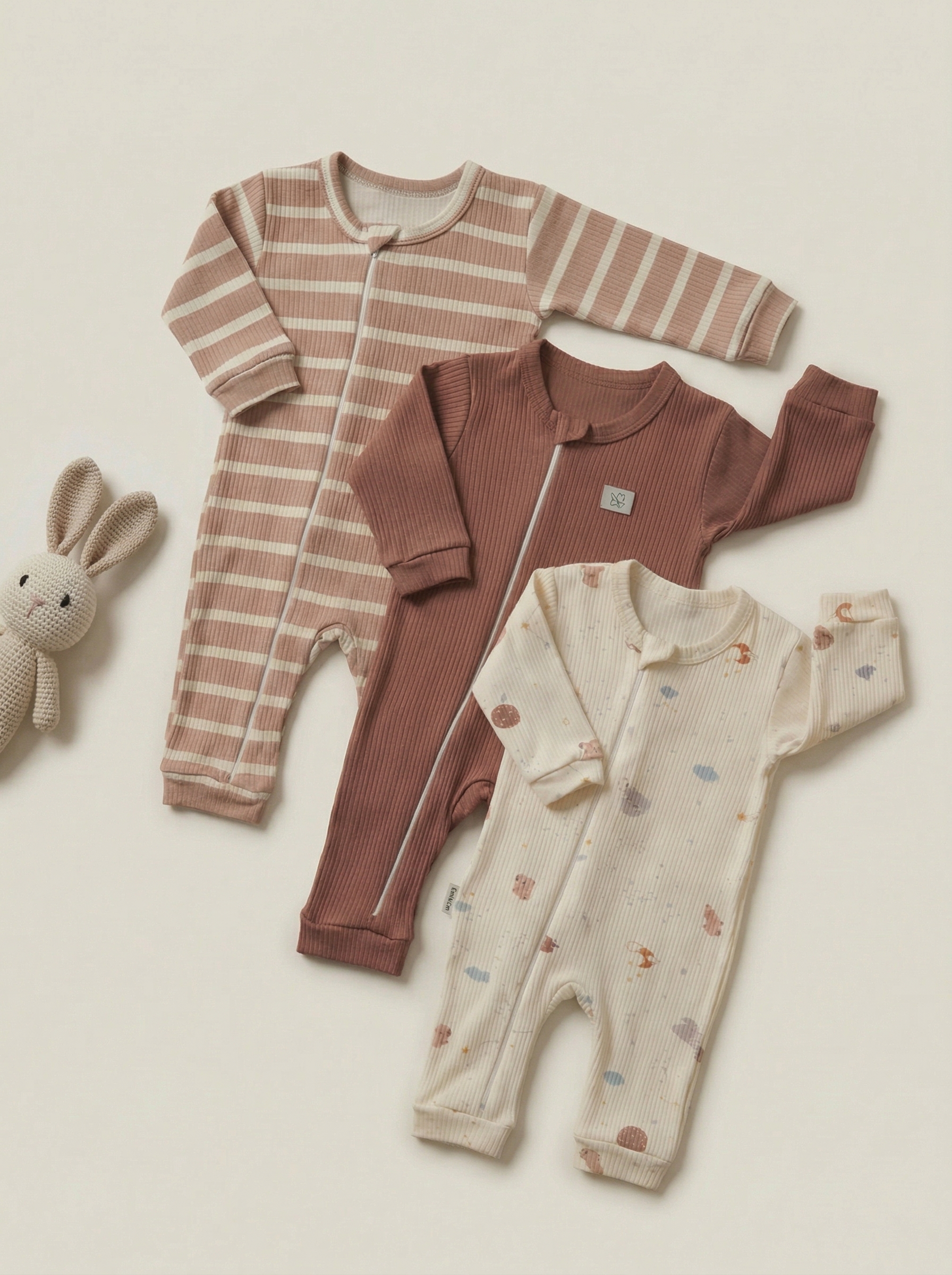 Комбинезон 3 шт Супер Пупс нбр/3пр/кмбнмол/таупкапибары - фото 1