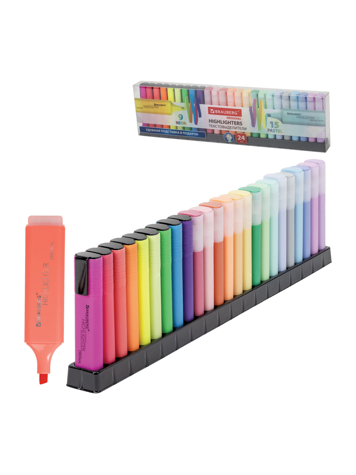 Текстовыделители Brauberg 24 шт. - фото 10