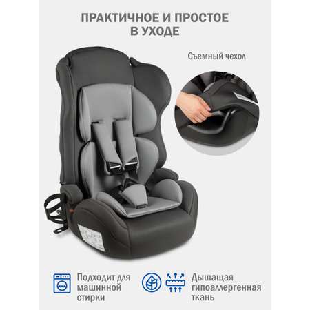 Автокресло SIGER НЕКСТ ISOFIX Isofix 1/2/3 (9-36 кг) серый