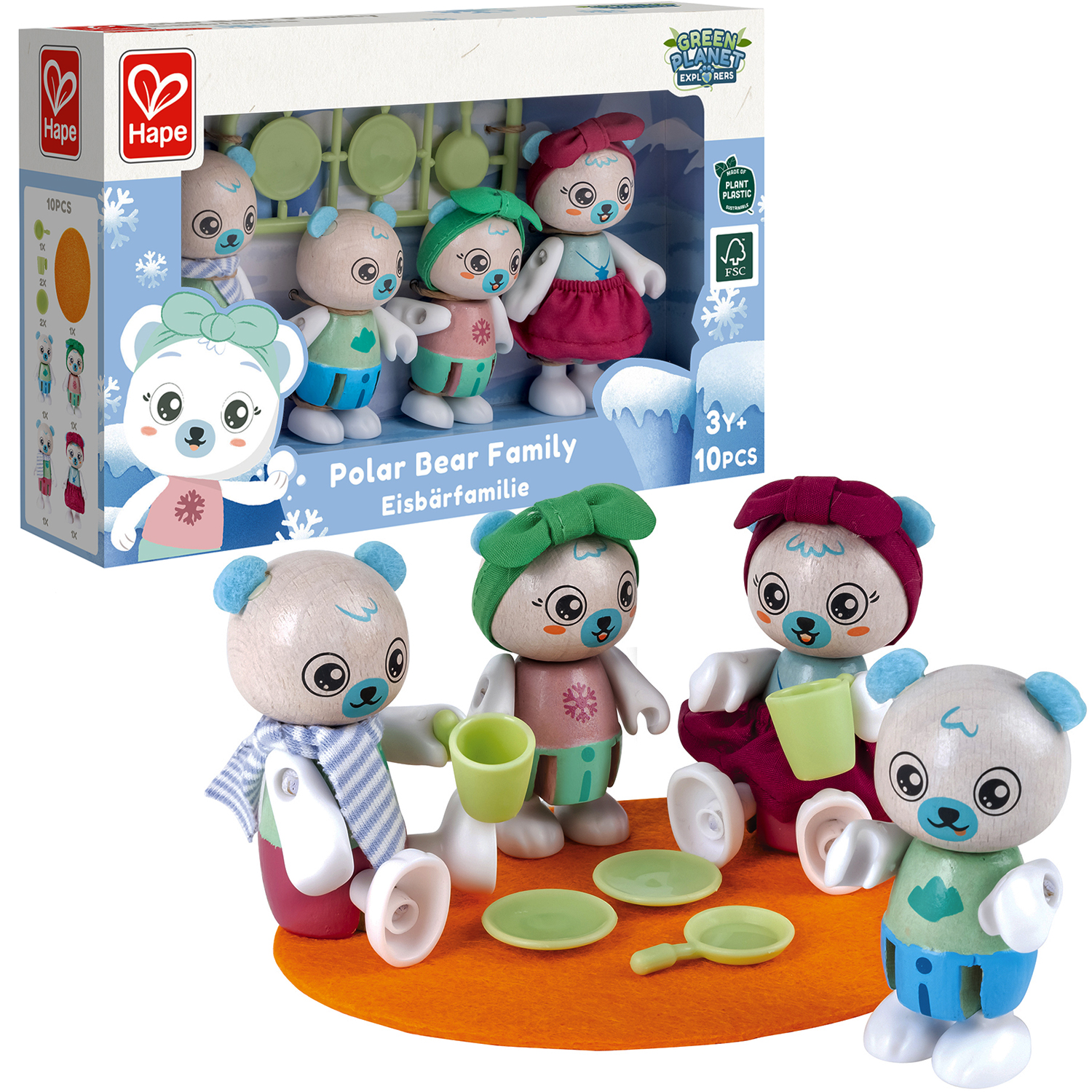 Игровой набор Hape Семья белых медведей - фото 1