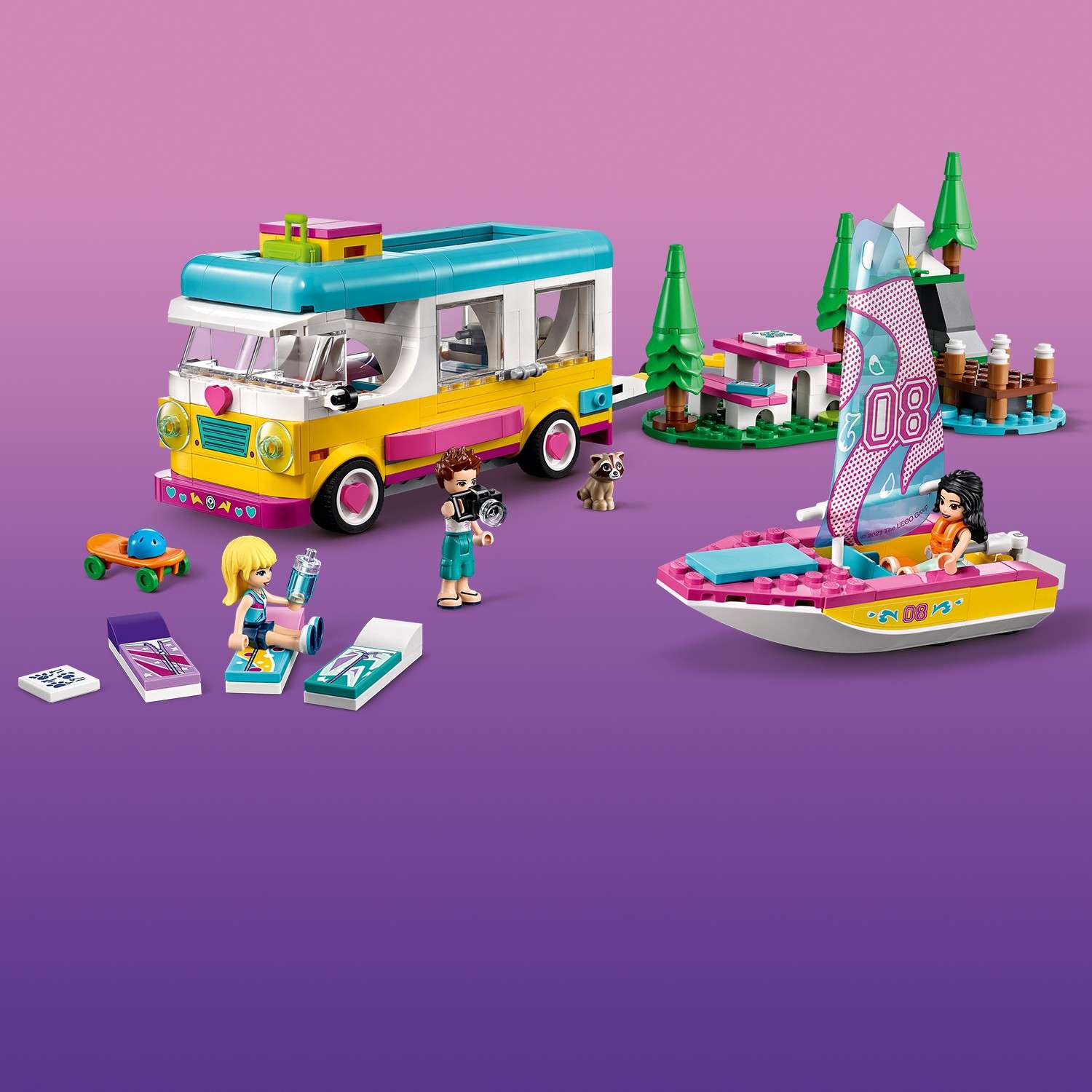Конструктор LEGO Friends Лесной дом на колесах и лодка блочный - фото 4