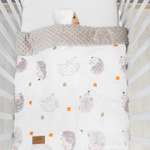 Плед AmaroBaby Растем вместе 96х87 см хлопок minky Крошка Eжик серый