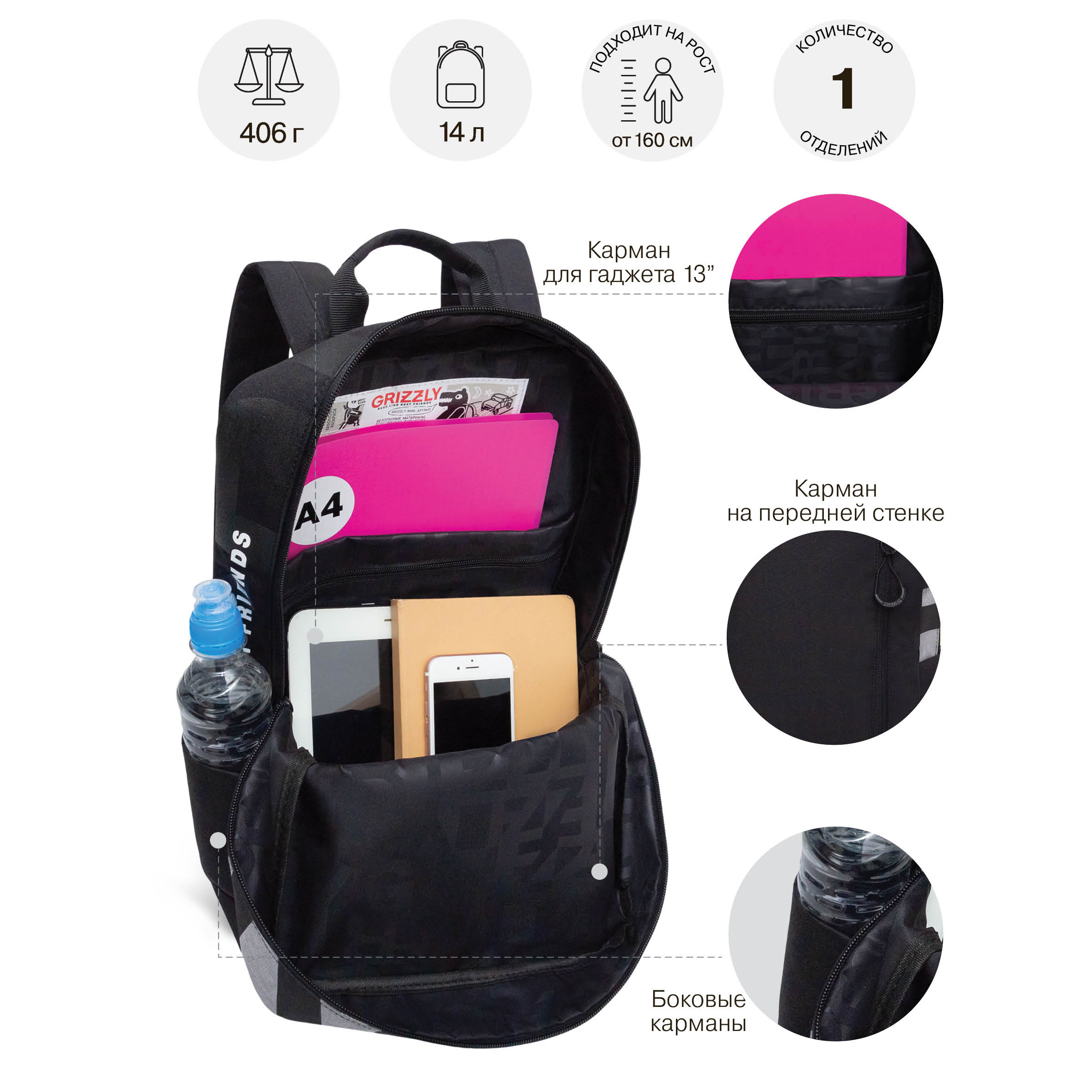 Рюкзак Grizzly для мальчика - фото 7