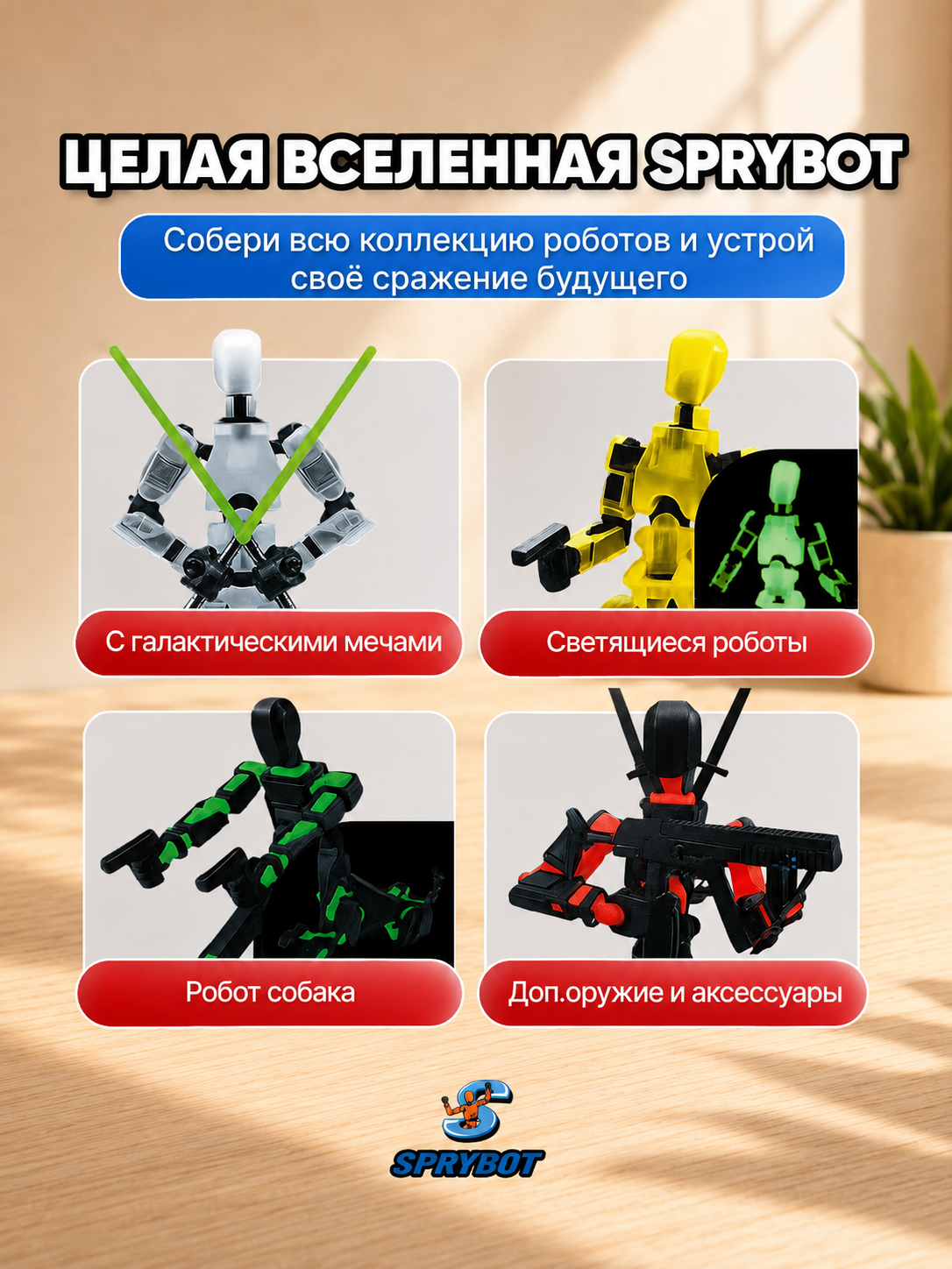 Фигурка TrendToys Сборные шарнирные роботы 6шт - фото 8
