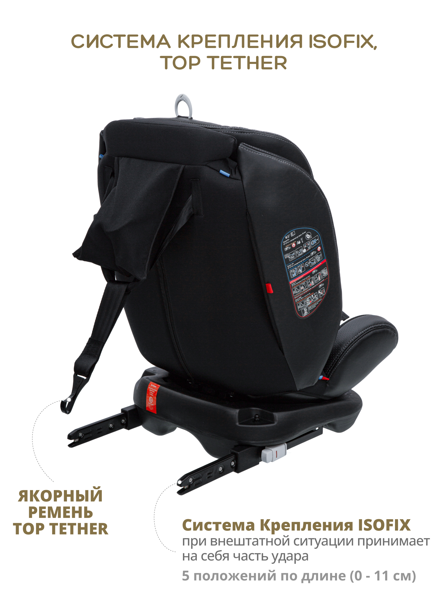 Автокресло JOVOLA MOON Isofix 0+/1/2/3 (0-36 кг) черный - фото 10