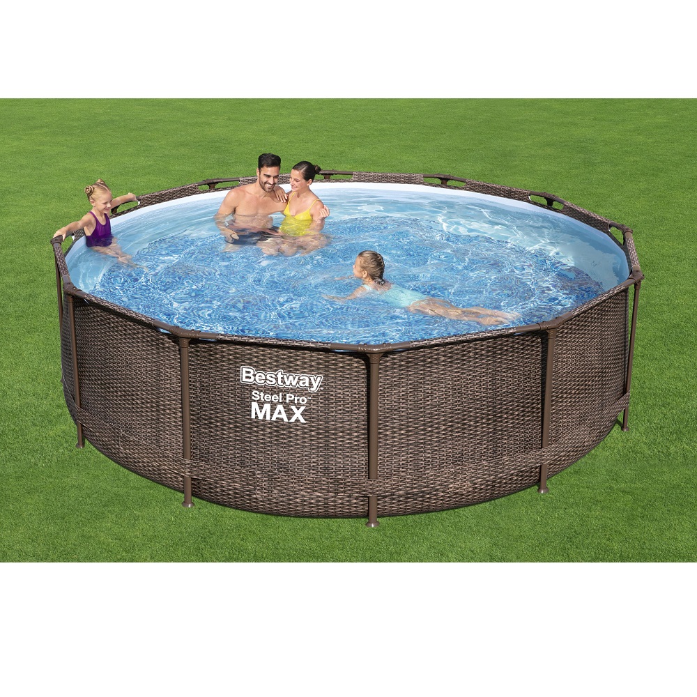 Бассейн каркасный Bestway 366 см на 100 см Steel Pro Max фильтр-насос лестница 9150 л - фото 7