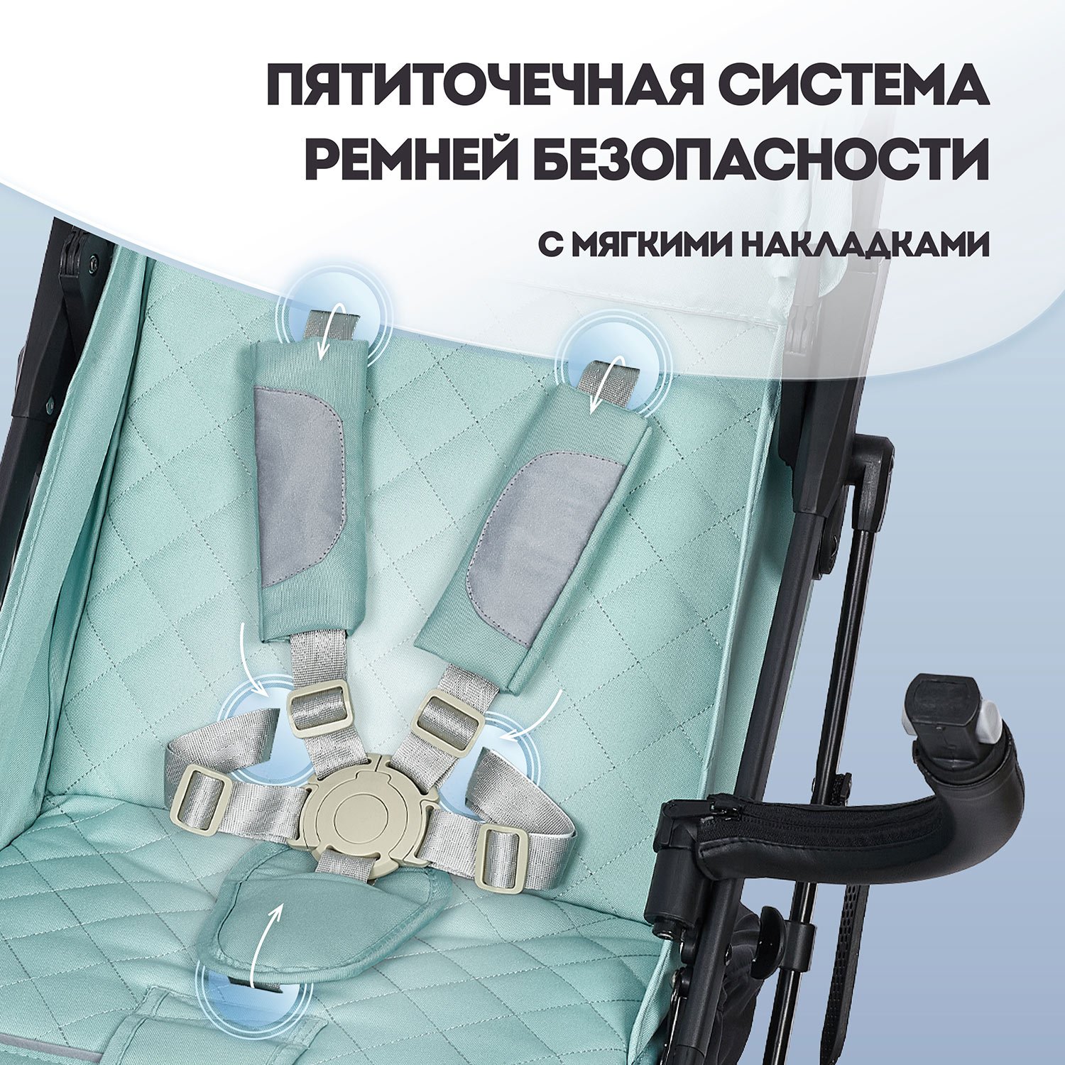 Коляска прогулочная Nuovita Fiato бирюзовый - фото 15