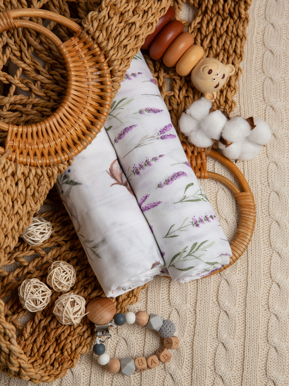 Пелёнка inlovery муслин 130x90 см 2 шт. - фото 1