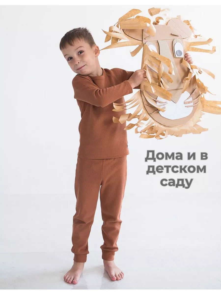 Пижама Goose Mouse Гусь и Мышка 12.11 ВАФЕЛЬКА Коричнево-медный - фото 5