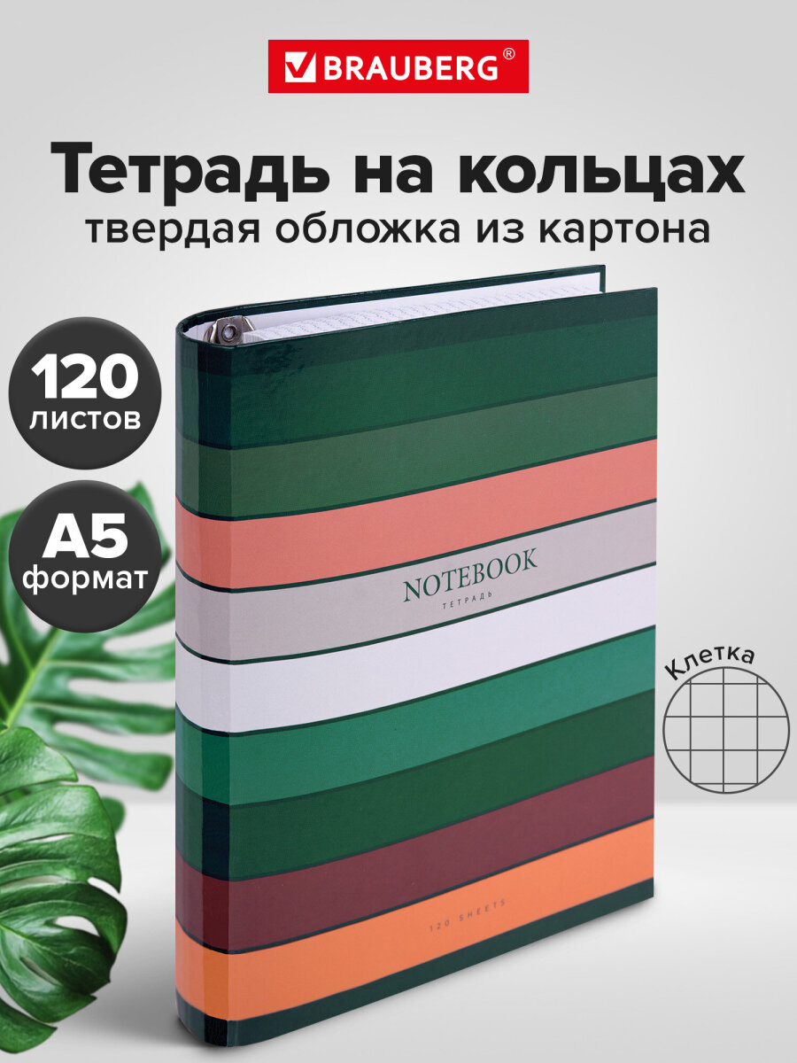 Тетрадь со сменным блоком Brauberg клетка 120 лист. - фото 1