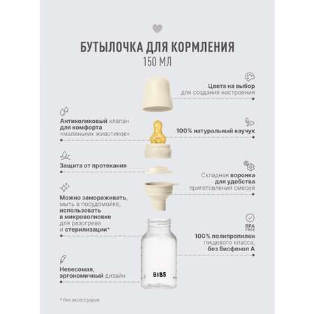 Бутылочка BIBS Classic+ 150 мл 1 шт.