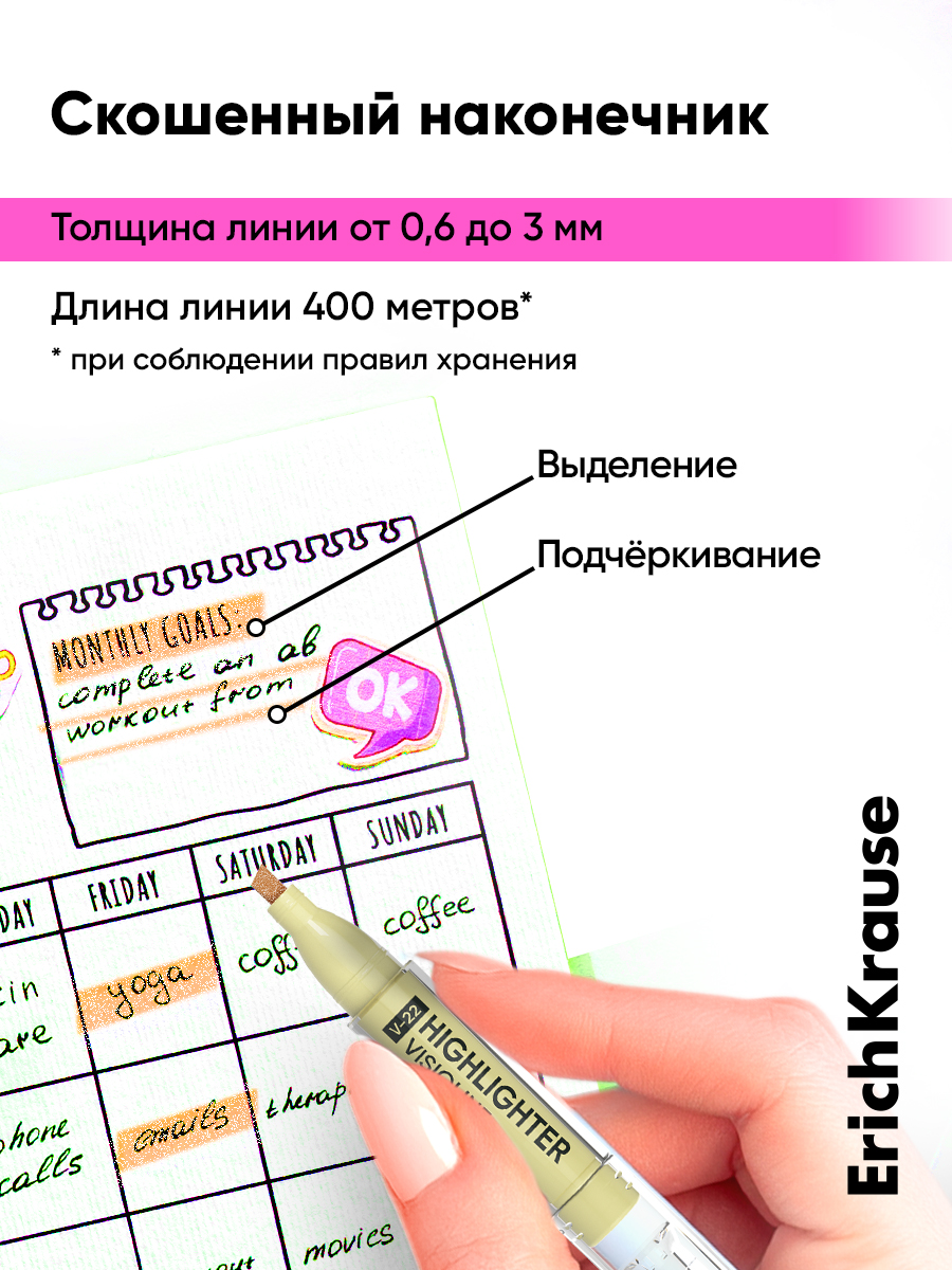 Текстовыделители ErichKrause 4 шт. - фото 2