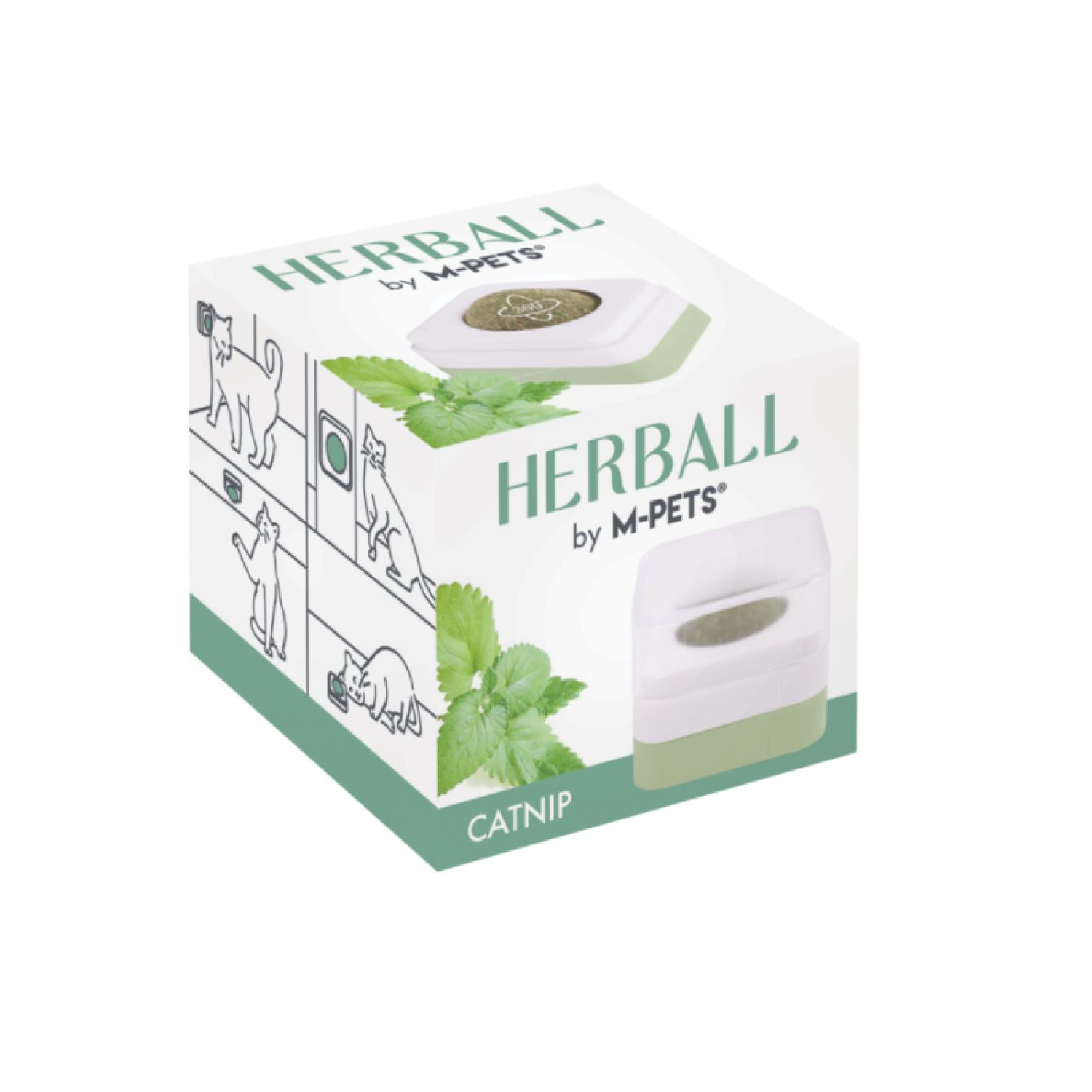 Игрушка для кошек M-PETS Шарик с кошачьей мятой в футляре - фото 1