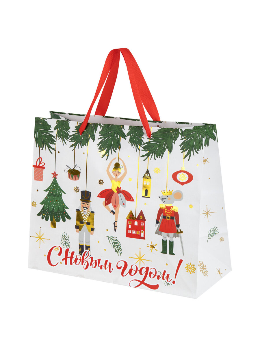 Пакет подарочный новогодний Золотая сказка пакетики для подарков и сладостей набор 4 штуки - фото 10