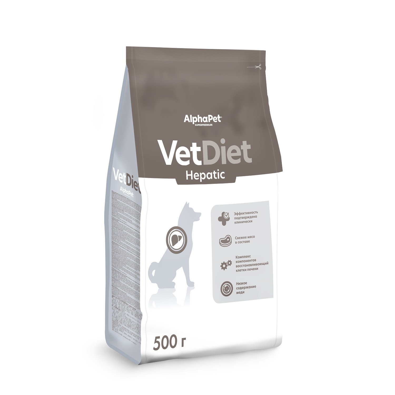 Корм для собак AlphaPet Vet Diet Hepatic сухой для взрослых собак при заболевании печени 500г - фото 2