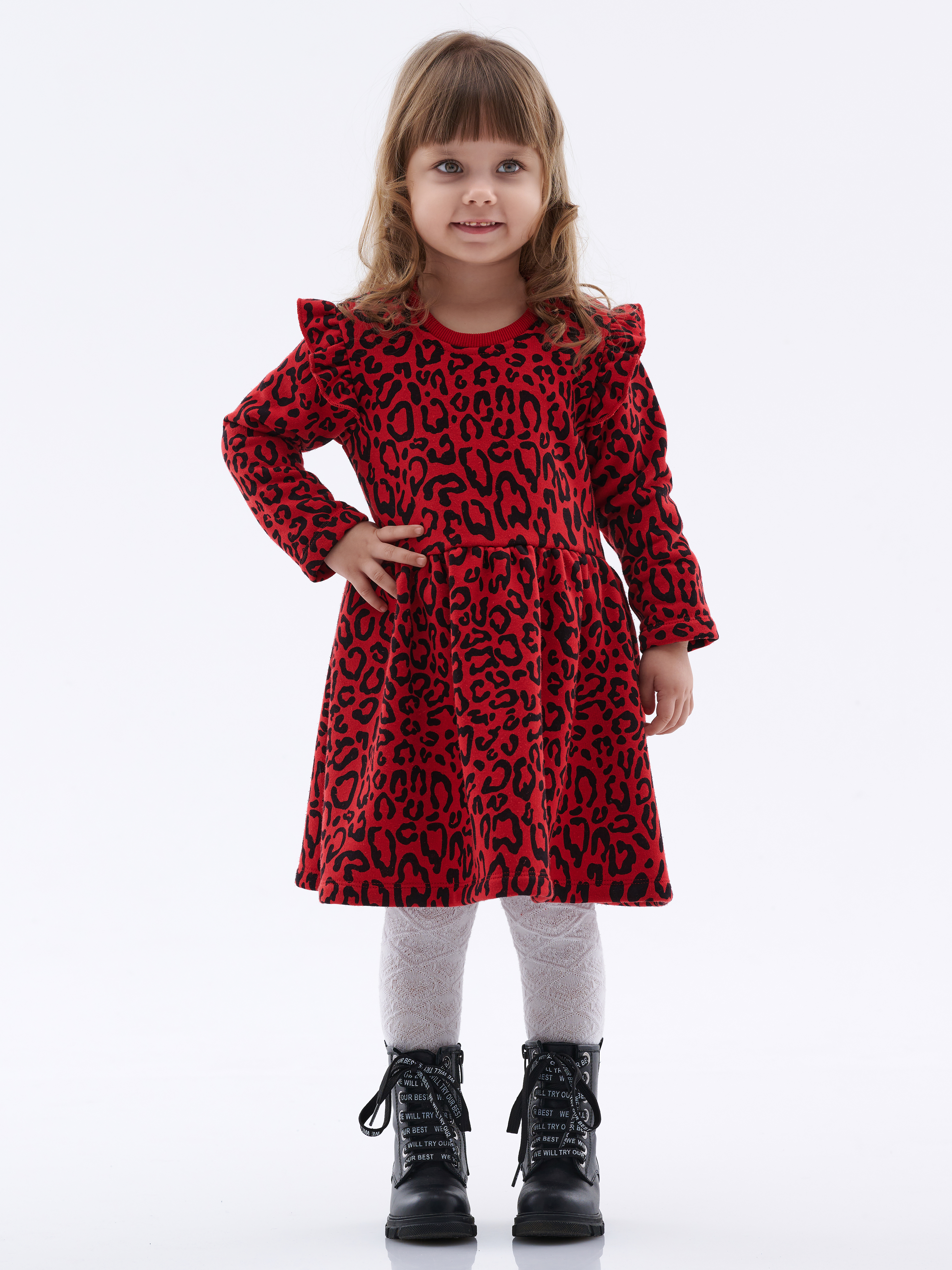 Платье КрутышОк Т-007 красный леопард - фото 1