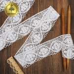 Кружево вязаное хлопковое KRUZHEVO 45мм цв.белый уп.10м