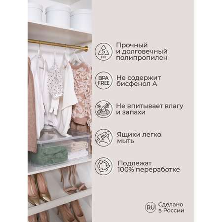 Ящик универсальный Econova Кристалл 55.5х39х19 см 31 л бесцветный
