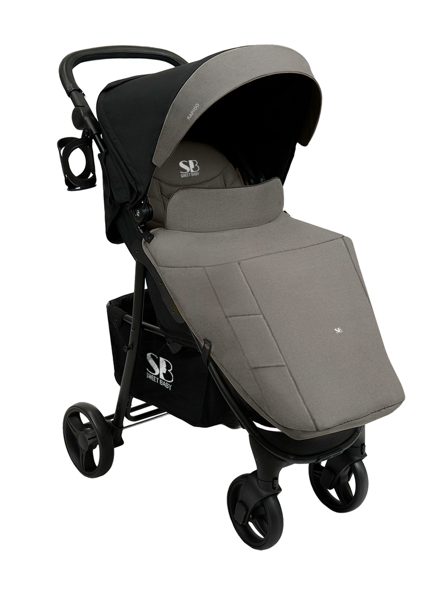 Коляска прогулочная Sweet Baby Rapido Dark Grey серый - фото 15