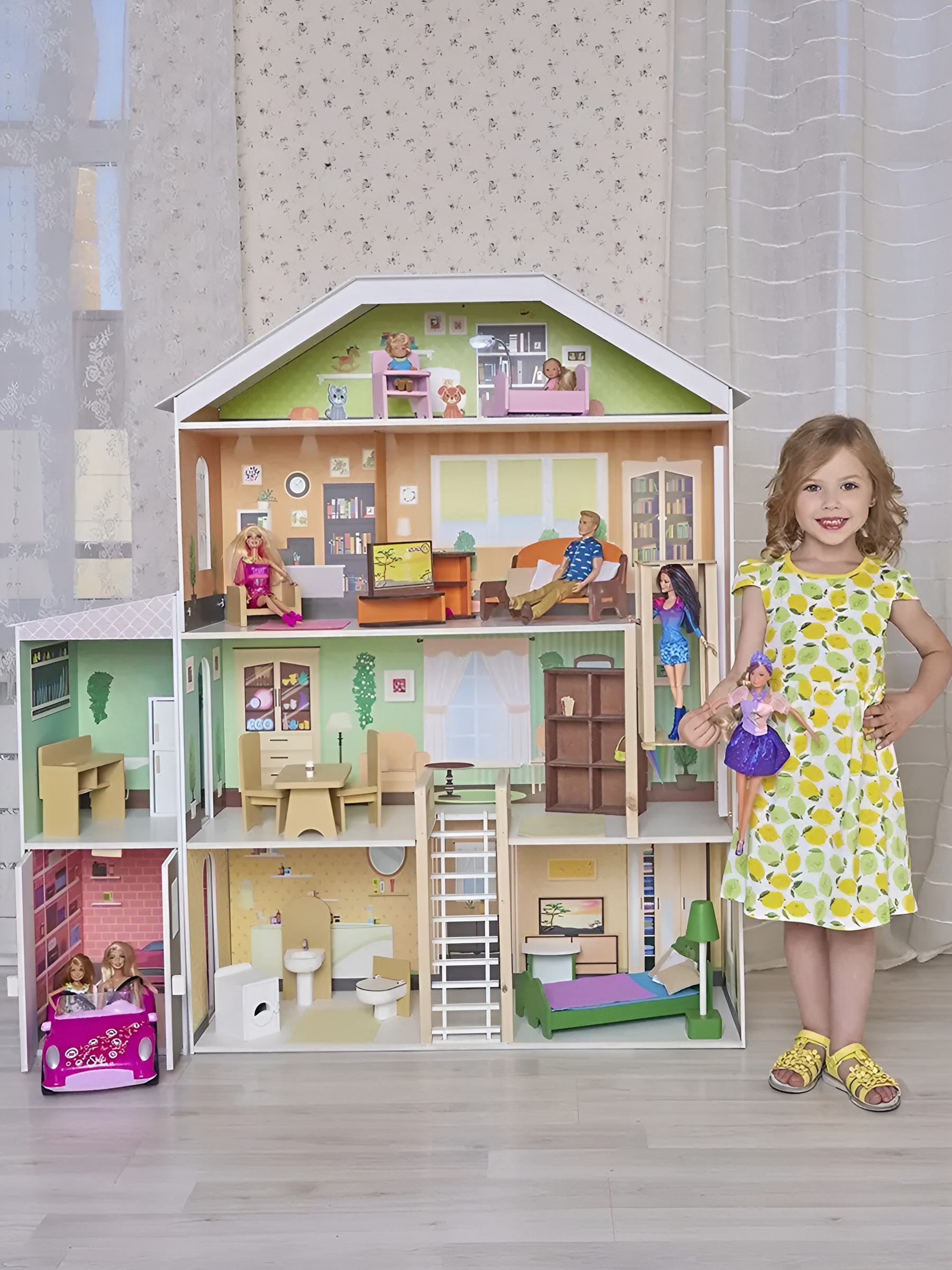 Домик для кукол PAREMO 124 см с мебелью PD318-21 - фото 3