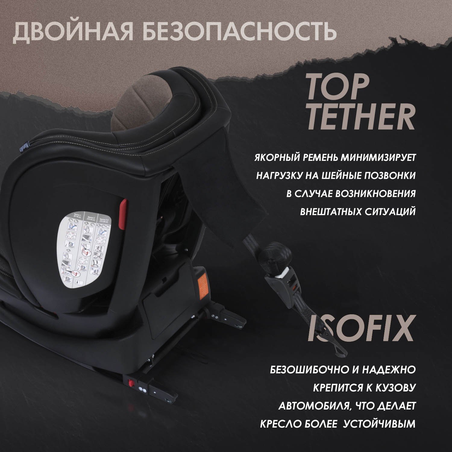 Автокресло Nuovita Maczione N123i-1 Isofix 1/2/3 (9-36 кг) коричневый - фото 6