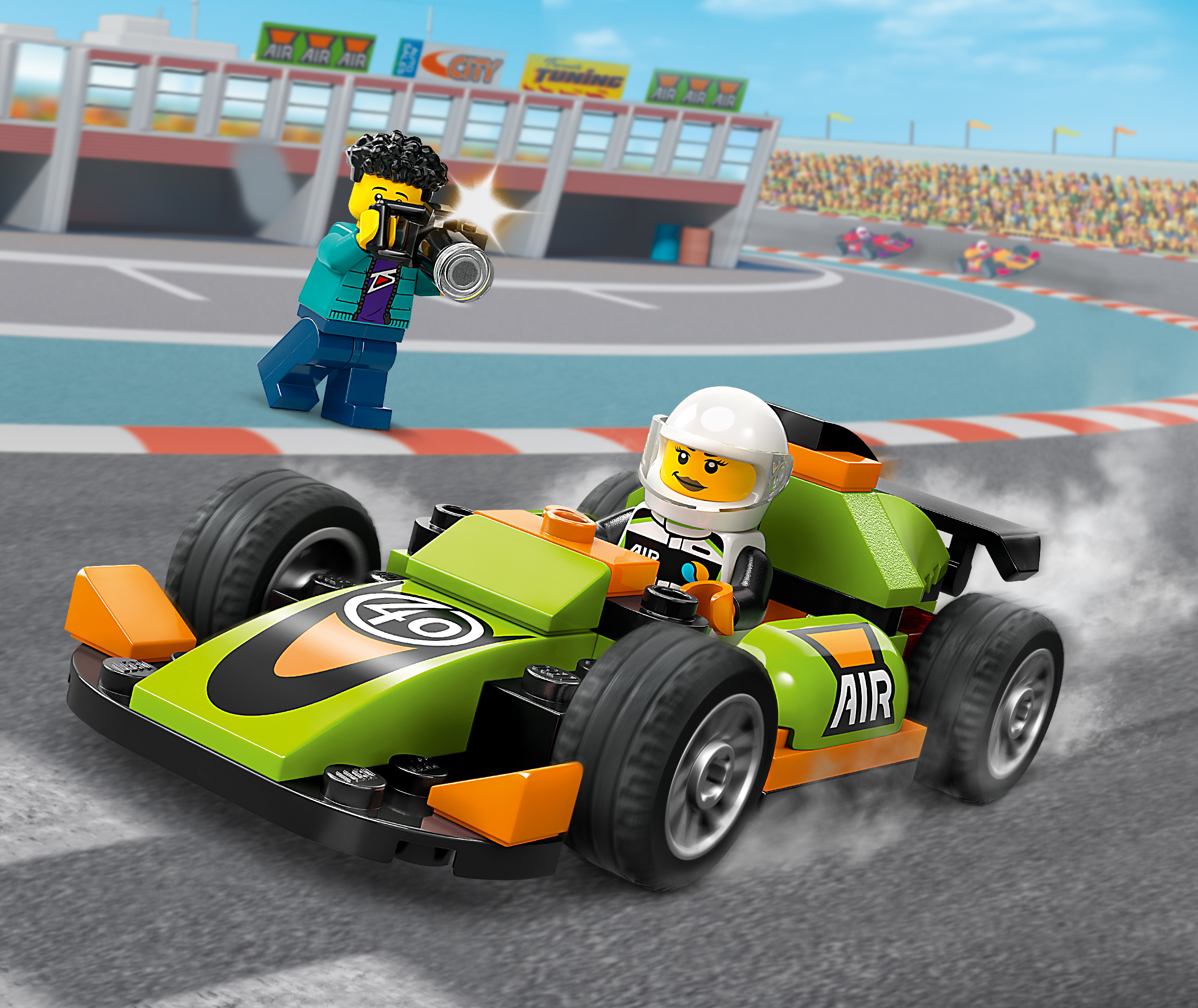 Конструктор LEGO City Зеленый Гоночный автомобиль 56 дет. - фото 8