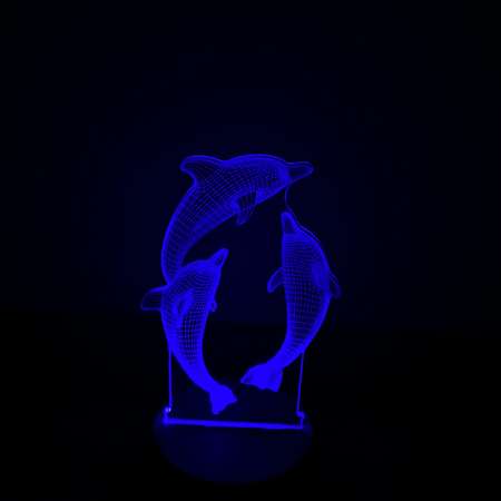 Светильник MINI-TOYS Стая дельфинов LED RGB