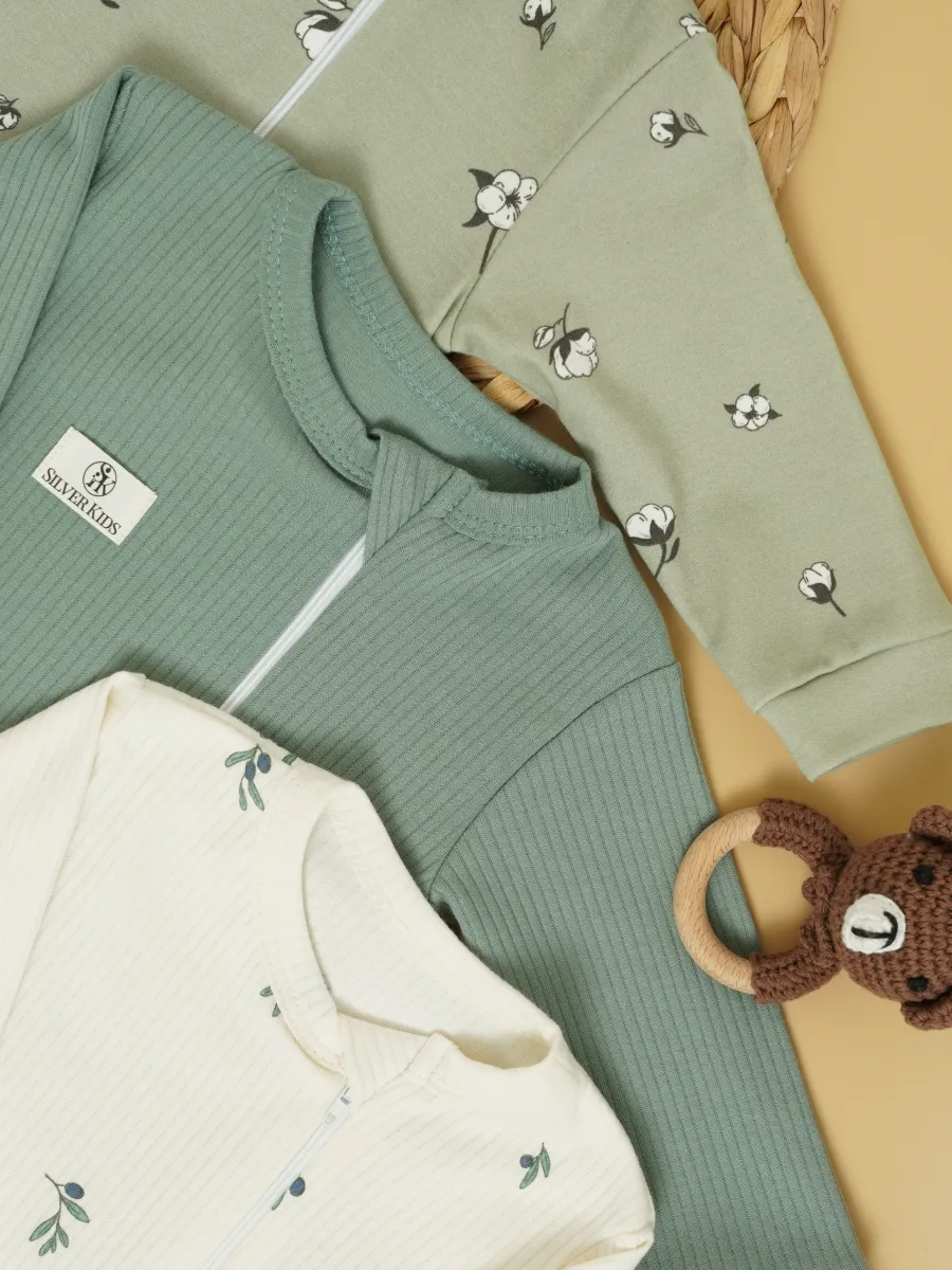 Комбинезон 3 шт Супер Пупс нбр/3пр/кмбнмол/оливковыйрай - фото 16