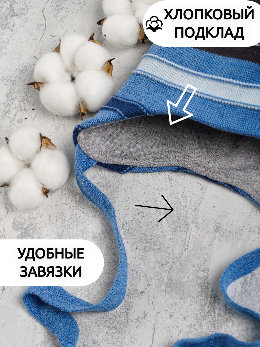 Шапка ПриКиндер B-Sp2148 Цвет: Джинса - фото 6