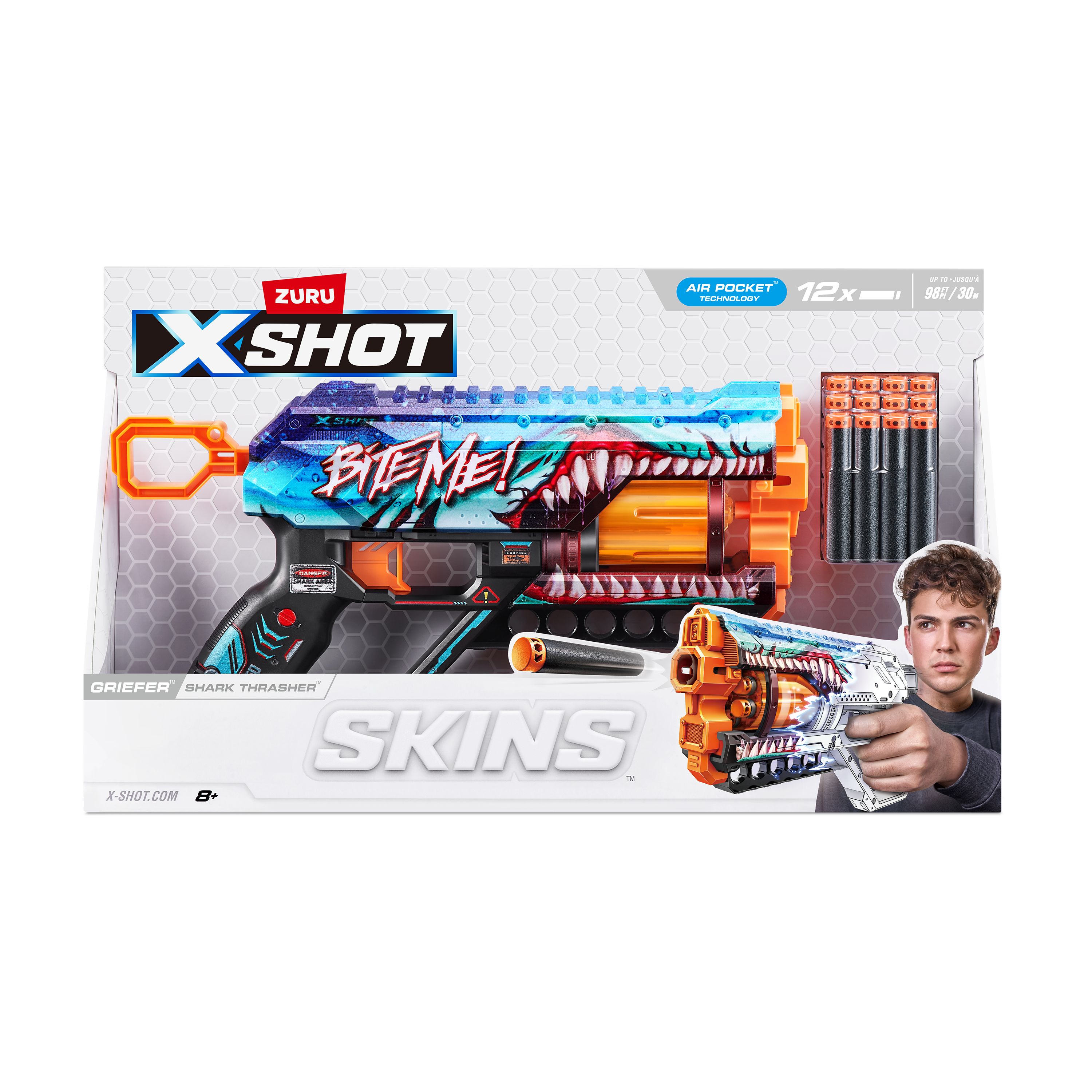 Бластер Zuru XSHOT  Skins Грифер Акула - фото 10