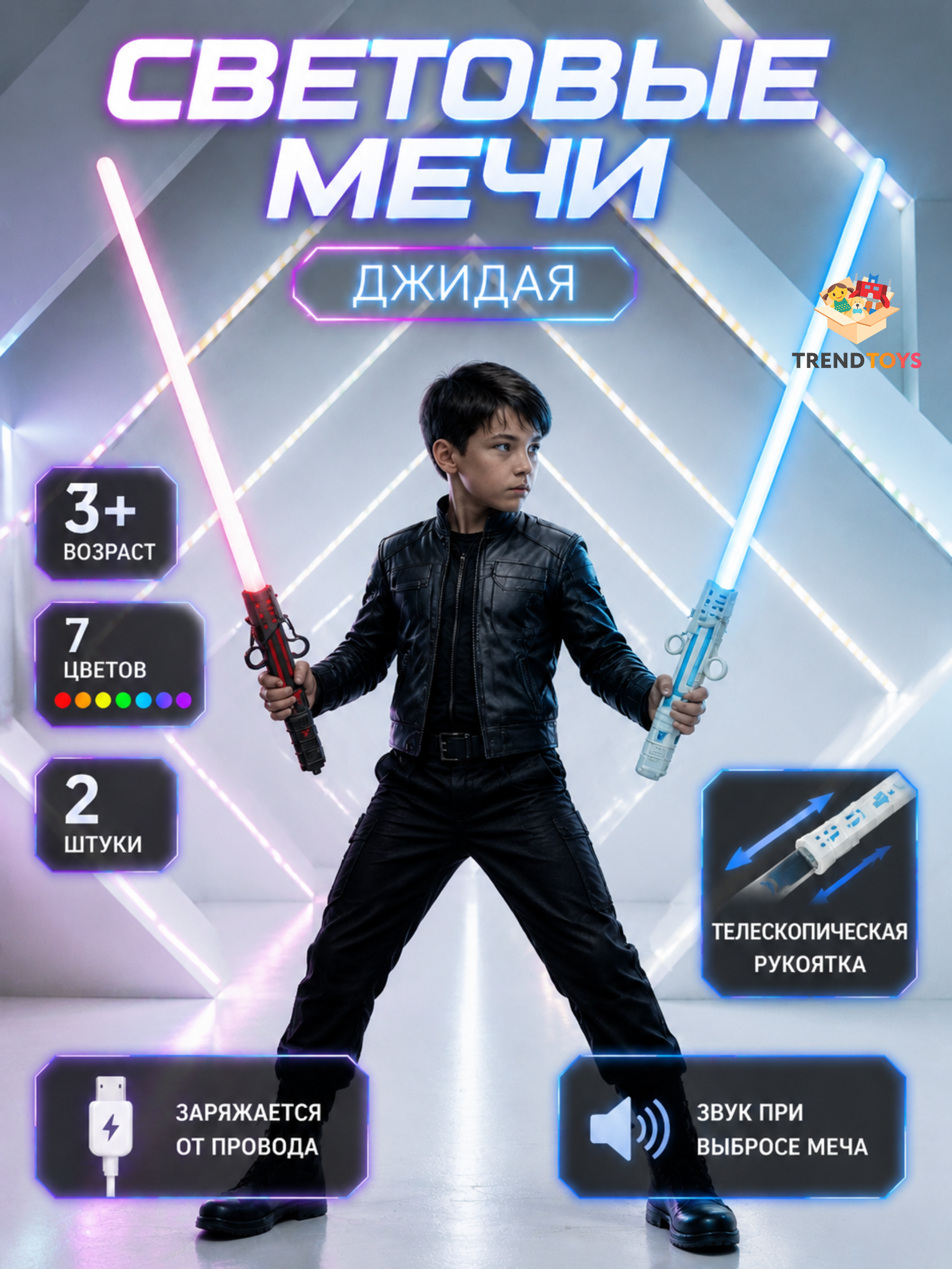Изображение товара Меч TrendToys Джедая, световой 2 шт