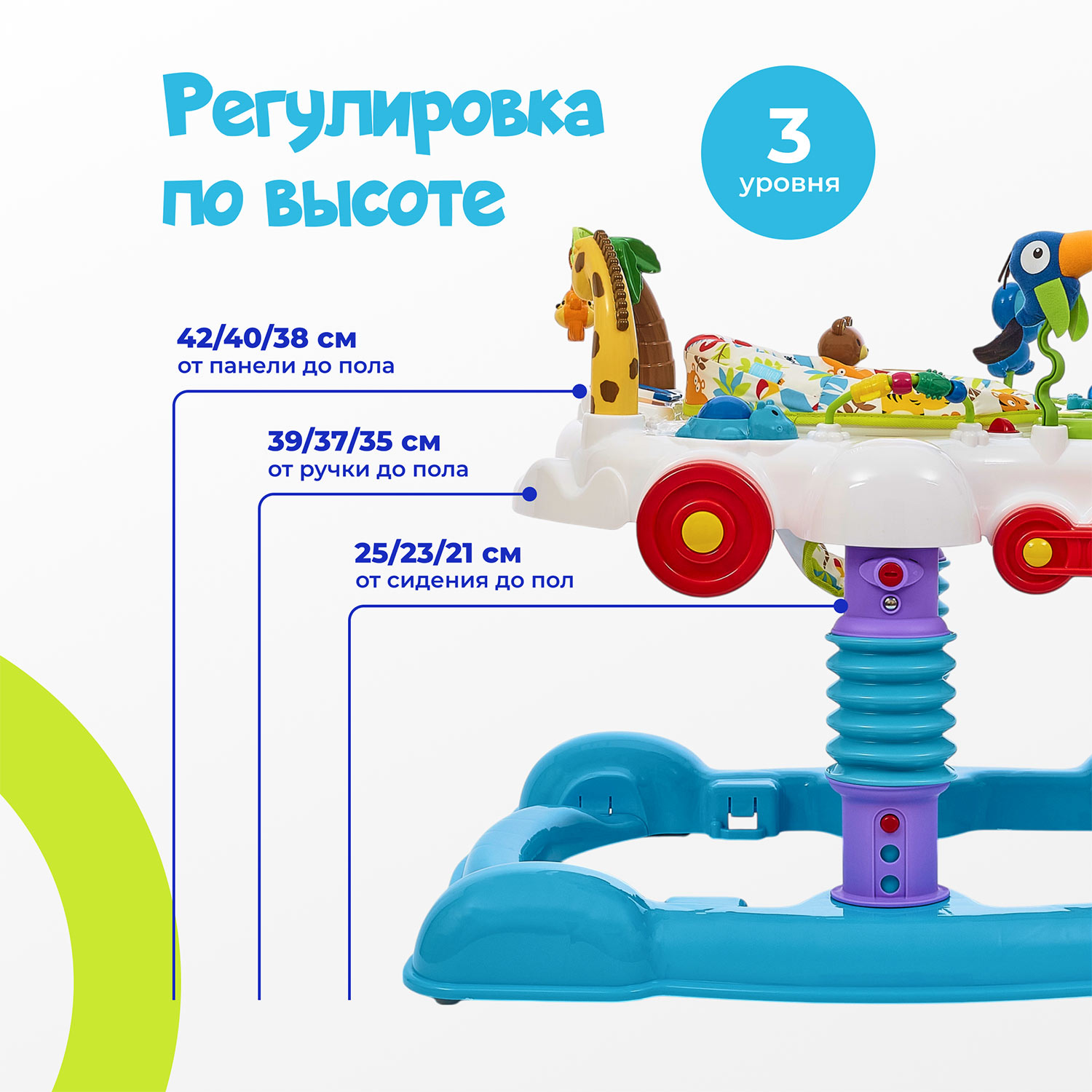 Ходунки Nuovita Treno голубой - фото 3
