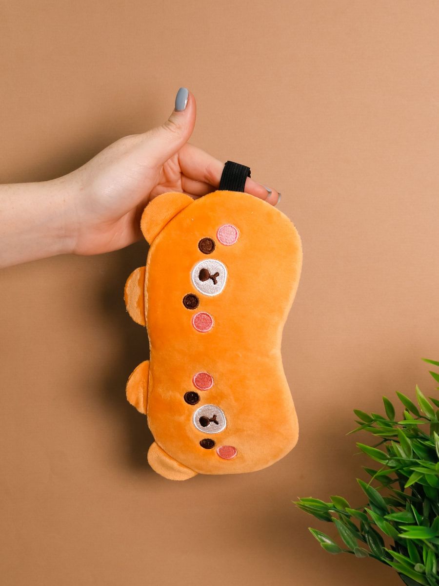 Маска для сна iLikeGift Two bear brown коричневый Гелевый вкладыш - фото 4