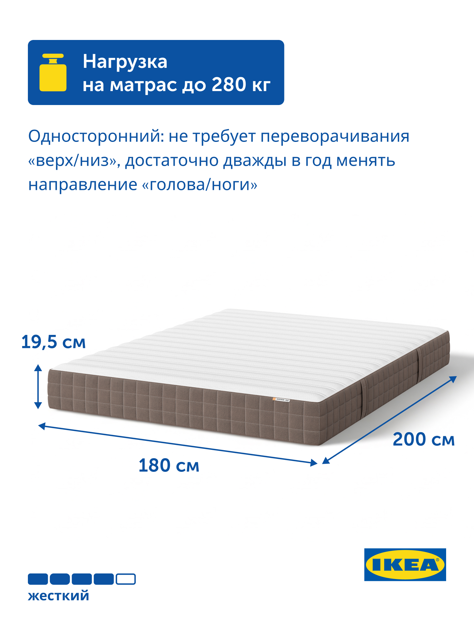 Матрас IKEA Хавойсунд 180х200 - фото 4