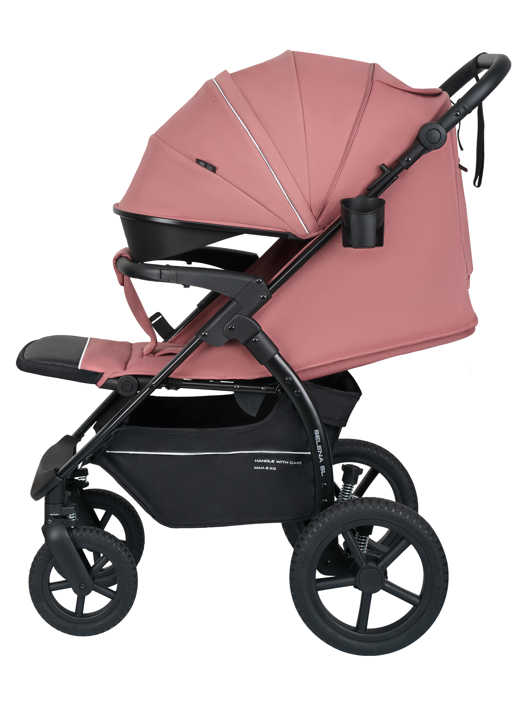 Коляска прогулочная JOVOLA Selena SL, всесезонная розовый - фото 21