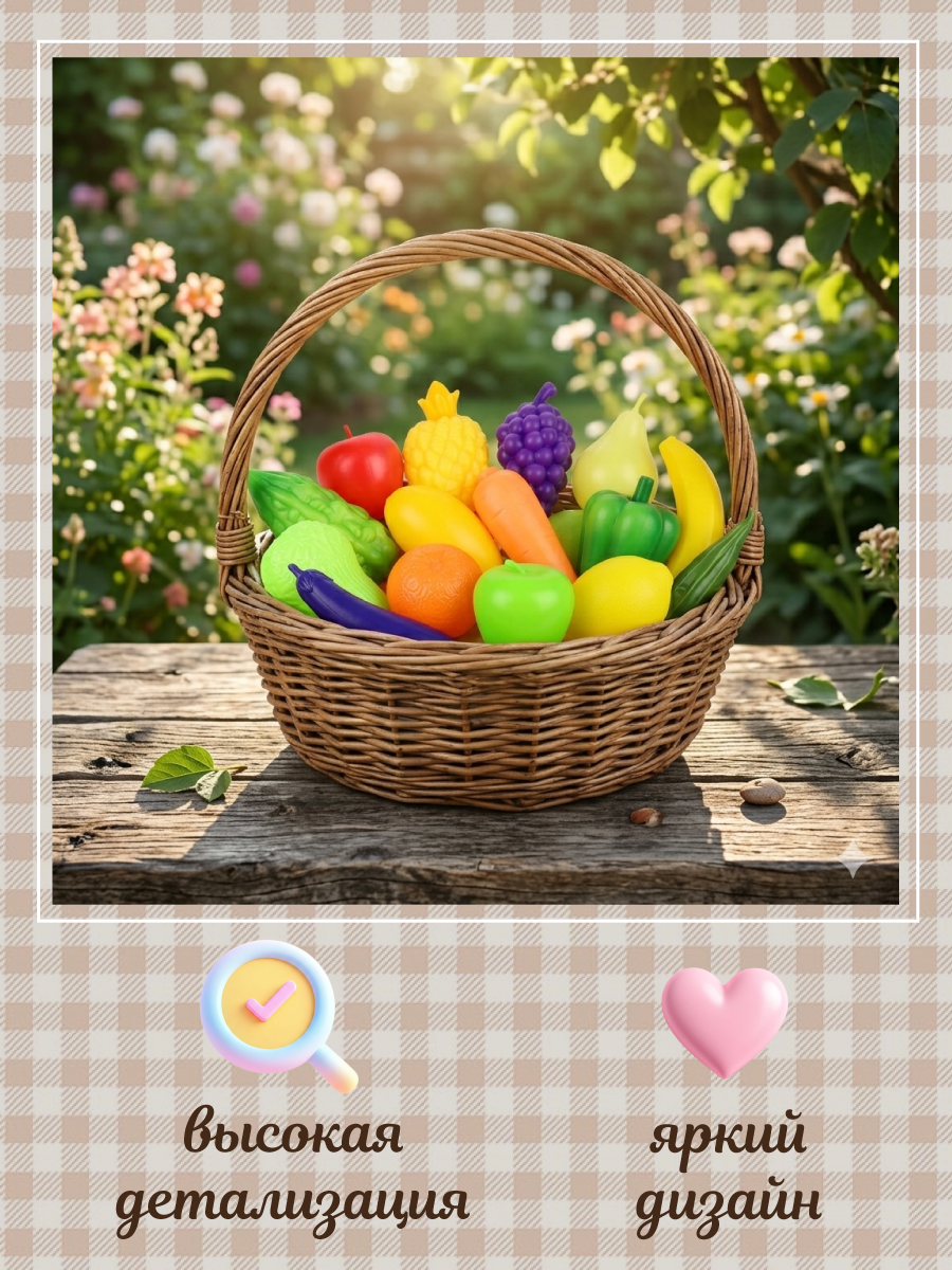 Игровой набор Veld Co Овощи и фрукты 15 предм. - фото 6